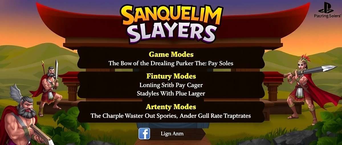 Sanquelim Slayers - Main Menu Sanquelim Slayers main menu featuring various game modes with Indian warrior characters and village backdrops